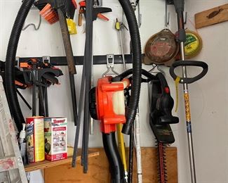 Yard tools Hedge trimmer, blower, weed whacker