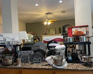 Baking pans, All Clad cookware still in the box