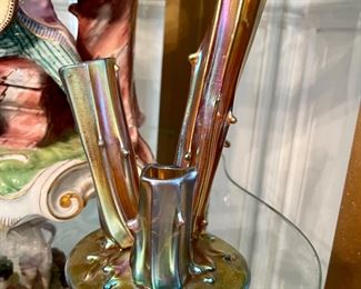 Fredrick Carder Steuben, gold aurene tree stump glass vase.
