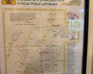 Map of malt whiskies in Scotland