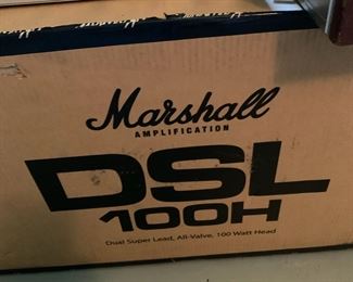Marshall guitar amp head with 2 channels