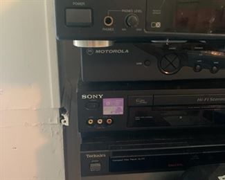 Panasonic Laser disc player; Motorola ; Sony VCR; Technics Compact Disc player