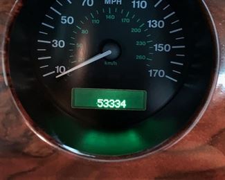 Actual mileage on the Jaguar
