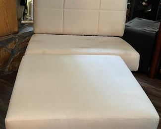 Upholstered chair and ottoman