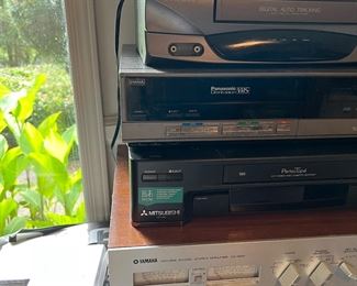 Orion VCR; Panasonic VCR; Mitsubishi VCR; Yamaha stereo amplifier