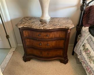 Nightstand with granite top (3-piece bedroom set #1)
