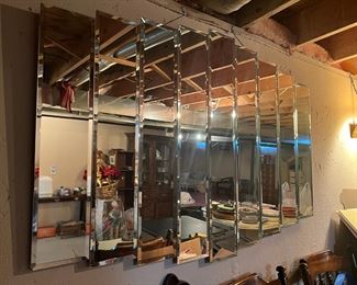 Large Vintage Art Deco Revival, Beveled mirror