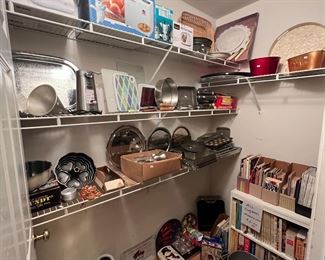 Pots, pans, baking ware, kitchen gadgets, cookbooks, breadmaker, pasta roller/ press