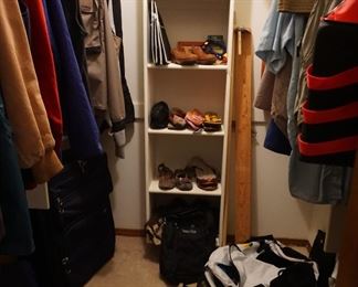 ladies shoes, men's clothing, luggage