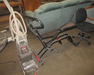 carpet cleaner and exercise equipment