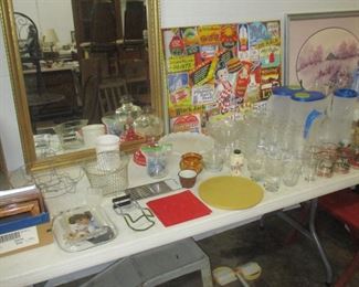 glassware and mirror