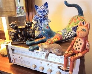 Lots of cat collectibles