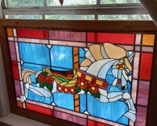 Stained glass unicorn piece