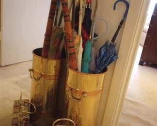 Vintage umbrellas and stand