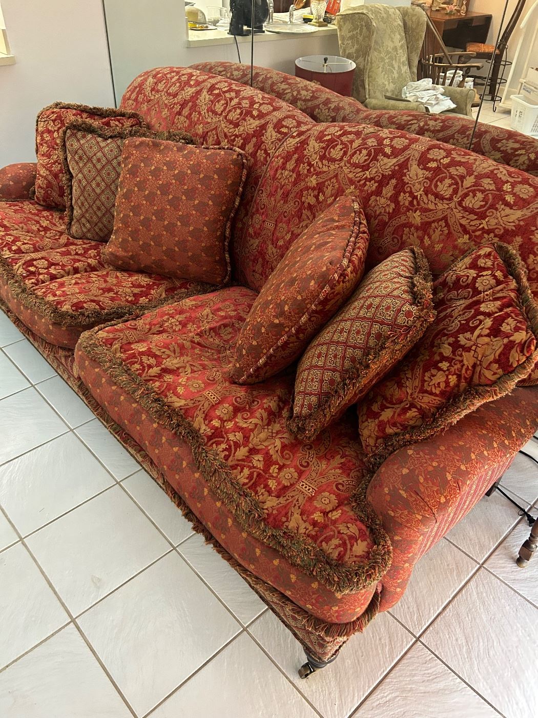 Sofa with pillows
