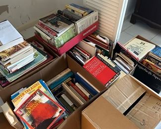 Large assortment of books and cook books