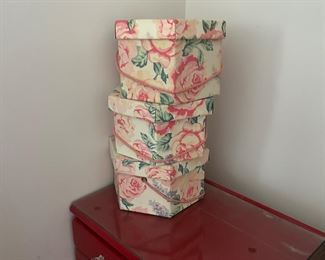 Storage boxes red wood chest