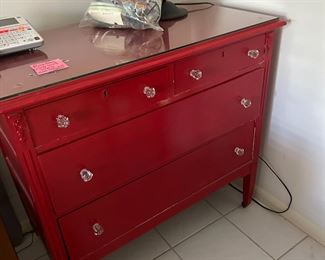 Painted wooden chest