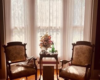 Antique Victorian Era-Late 1800’s Platform Rocker & Matching Arm Chair