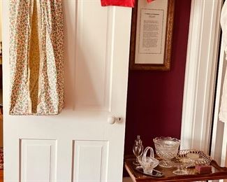 Vintage Diaper Holder & Vintage Children’s Southern Methodist University Sweatshirt, Duncan Phyfe Accent Table