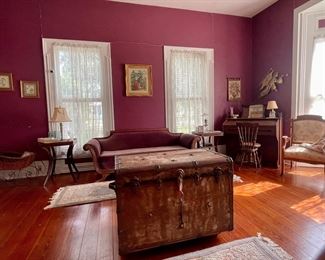 Antique Steamer Trunk on Casters