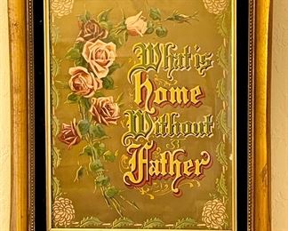 Victorian Framed Chromolithograph “What Is A Home Without A Mother”