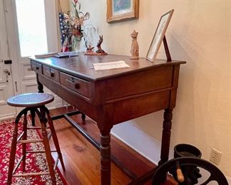 Antique Printer’s Lectern Style Desk Originally from Southern Printing Co. In Houston