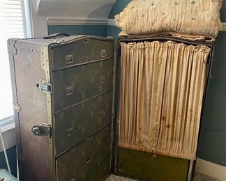 Antique Steamer/Wardrobe Travel Trunk