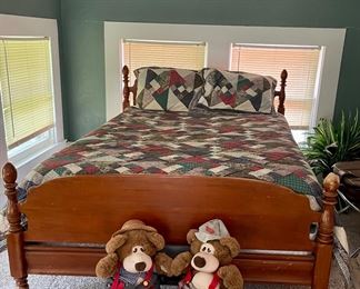 Vintage Solid Wood Head/Footboard