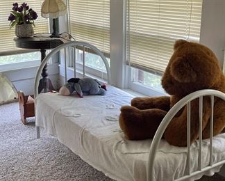 Vintage Toddlers Bed, Vintage Giant Stuffed Bear