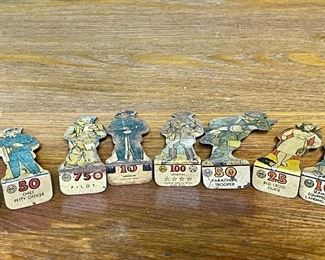 Marx Tin Litho Soldiers #50 Parachute Trooper, Marine Corp Officer, Chief Petty Officer, Pilot, General, Red Cross Nurse, Seaman