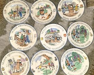 Ye Old English Customs Plates - colorful and fun