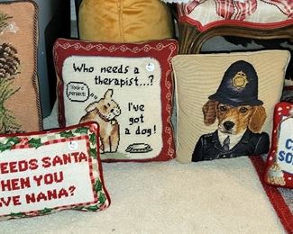 Super fun needlepoint pillows