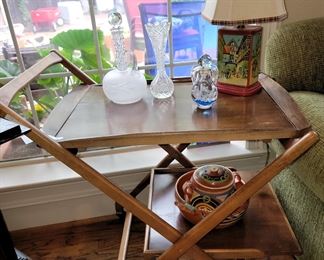 Teak bar cart