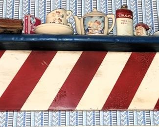 Barber pole shelf.