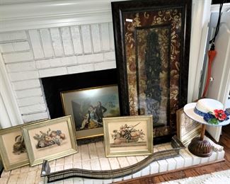 Brass log roller, floral art, metal art