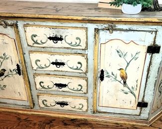 Antique painted buffet