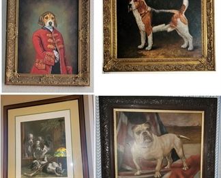 Framed dog art