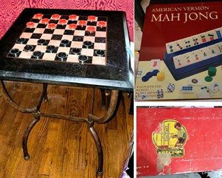 Mah Jong travel set, Erector set and game table