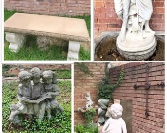 Garden Cement statues, decor and benches