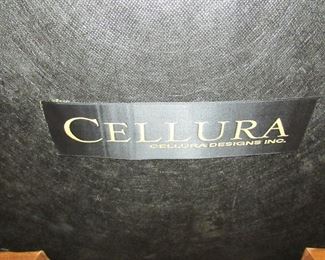 Item 4: Cellura Designs French Country-style pine trestle dining table with herringbone parquetry top, one 2’ leaf, and (8) side chairs. Table without the 2’ leaf measures 6’2” long x 42” wide x 29” tall. Each chair measures 21” wide x 23.5” deep x 42” tall. PRICE: $2,995