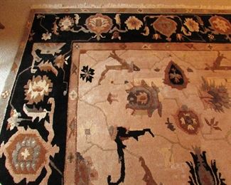 Item 7: Tufenkian hand knotted wool Tibetan carpet. 10’ 4” long (including fringe) x 8’ wide. PRICE: $1,200.00