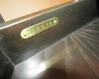 Item 18: Another McGuire of San Francisco end table (could also serve as a bedside table) with pull out tray. 31” wide x 22” deep x 26.5” tall. PRICE: $450.00