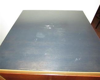 Item 21: Ethan Allen Wheat Forest Cranberry Storkie Cabinet with drawer. Wear to finish on top. 42” tall x 16” wide x 12” deep. PRICE: $195.00