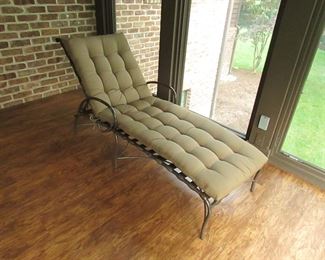 Item 23: Brown-Jordan Chaise Lounge with cushion. 77” long x 23” wide x 42” tall (with back fully upright). PRICE: $250.00