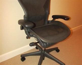 Item 31: Herman Miller “Aeron” adjustable office chair. 41.5” tall x 26.5” wide x 20” deep. PRICE: $495.00