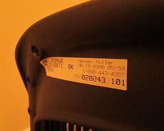 Item 31: Herman Miller “Aeron” adjustable office chair. 41.5” tall x 26.5” wide x 20” deep. PRICE: $495.00