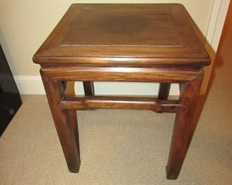Item 37: Asian Ming-style hardwood accent table. 16” wide x 20” tall x 16” deep. PRICE: $195.00