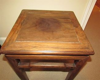 Item 37: Asian Ming-style hardwood accent table. 16” wide x 20” tall x 16” deep. PRICE: $195.00
