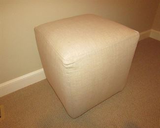 Item 41: Chicago Textile Corp. slipcovered ottoman. 19” wide x 21” tall x 19” deep. PRICE: $125.00